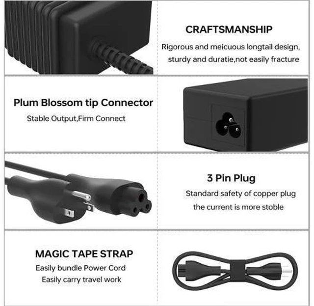Alt view image 6 of 7 - 65W Laptop Charger 710412-001 Compatible with HP Probook 640 650 G5 G6 440 450 G10 G9 G8 L23960-001 213349-109 L25298-001 19.5V 3.33A Smart Ac Adapter