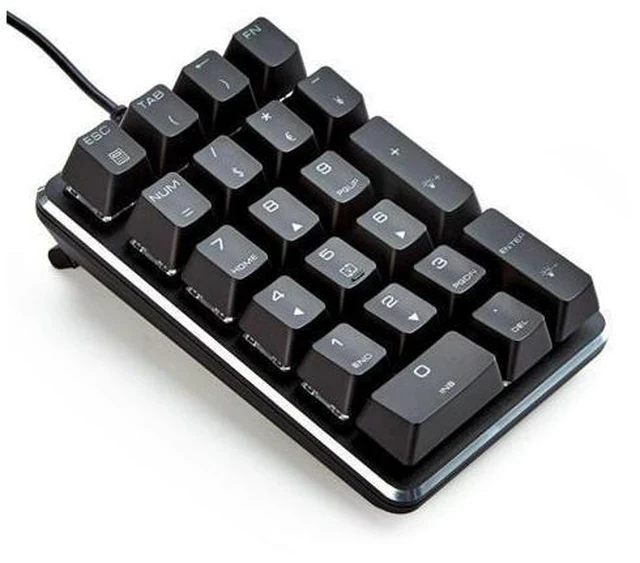 Alt view image 2 of 5 - Qisan Mechanical Numeric Keypad GATERON Brown Switch Wired Ice Blue Backlight Gaming Keypad/Keyboard 21 Keys Portable Mechanical Numpad Extended Layout | Laptop Accessories | keypad for Computer