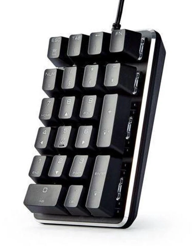 Alt view image 3 of 5 - Qisan Mechanical Numeric Keypad GATERON Blue Switch Wired Ice Blue Backlight Gaming Keypad/Keyboard 21 Keys Portable Mechanical Numpad Extended Layout | Laptop Accessories | keypad for Computer
