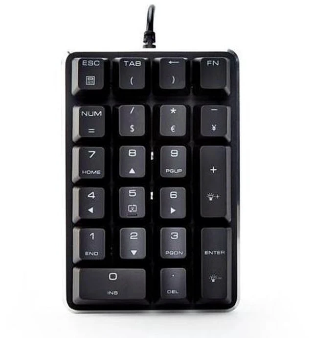 Alt view image 4 of 5 - Qisan Mechanical Numeric Keypad GATERON Blue Switch Wired Ice Blue Backlight Gaming Keypad/Keyboard 21 Keys Portable Mechanical Numpad Extended Layout | Laptop Accessories | keypad for Computer