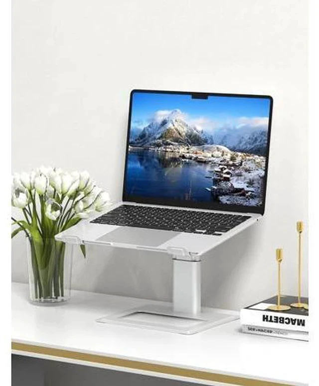 Alt view image 6 of 7 - Adjustable Laptop Stand for Desk Computer Stand Ergonomic Laptop Riser Holder Compatible with 10 to 17.3 Inches Notebook PC Computer Aluminum Silver