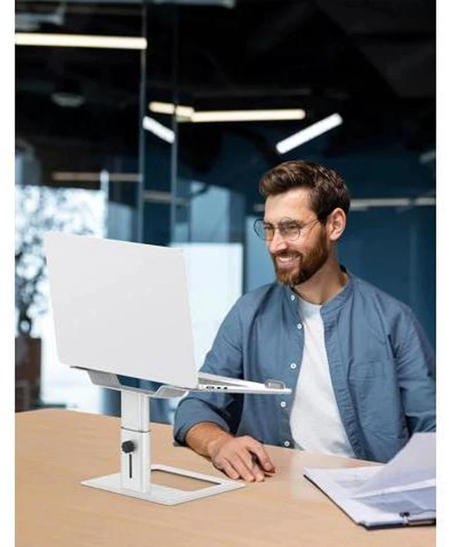 Alt view image 7 of 7 - Adjustable Laptop Stand for Desk Computer Stand Ergonomic Laptop Riser Holder Compatible with 10 to 17.3 Inches Notebook PC Computer Aluminum Silver