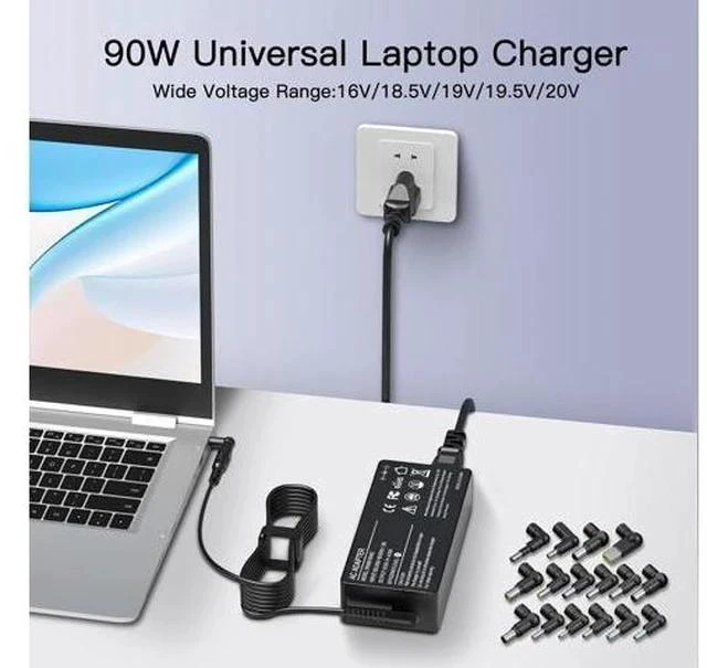Alt view image 2 of 7 - 90W Universal Ac Laptop Charger Compatible with HP Toshiba Sony Fujitsu IBM Gateway Notebook Ultrabook Power Supply Cord with 16 Tips