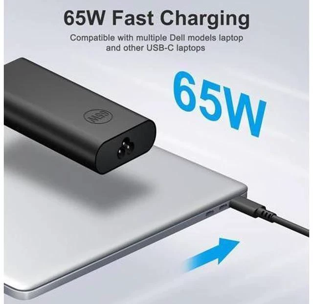 Alt view image 2 of 7 - Charger Compatible with Laptop Computer 65W 45W USB C Fast Power Adapter New Slim Chromebook Charger Type C Power Cord