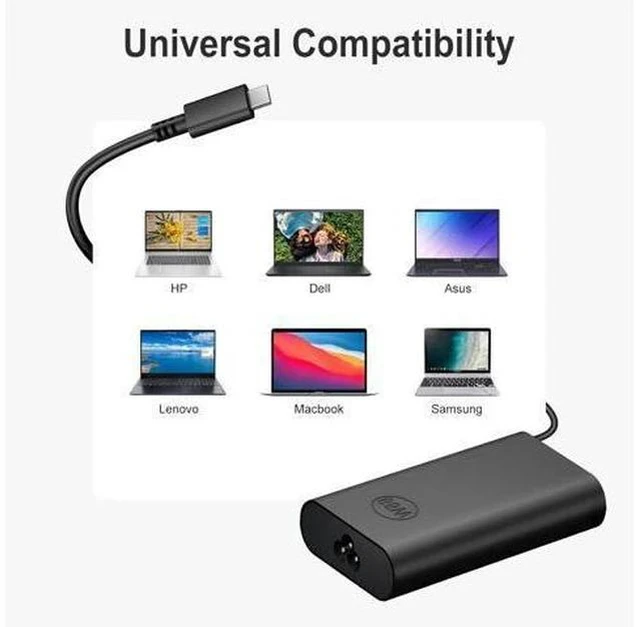 Alt view image 6 of 7 - Charger Compatible with Laptop Computer 65W 45W USB C Fast Power Adapter New Slim Chromebook Charger Type C Power Cord
