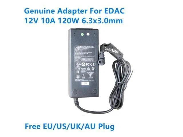 Alt view image 3 of 4 - 12V 10A 120W 6.3x3.0mm EDAC EA11011H-120 EA11011H50AC Adapter For Laptop Power Supply Charger