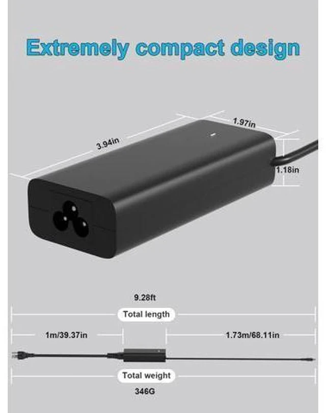 Alt view image 4 of 7 - 65W USB C-Charger Compatible with Inspiron 14 16 2-in-1 7620 7306 7415 7435 7635 7425 7420 7430 5630 5620 5310 5410 5430 5625 7640 7630 7490 7440 7400 7390 5440 7486 5320 5280 Laptop