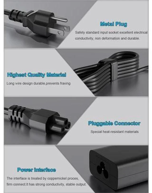 Alt view image 5 of 7 - 65W USB C-Charger Compatible with Inspiron 14 16 2-in-1 7620 7306 7415 7435 7635 7425 7420 7430 5630 5620 5310 5410 5430 5625 7640 7630 7490 7440 7400 7390 5440 7486 5320 5280 Laptop