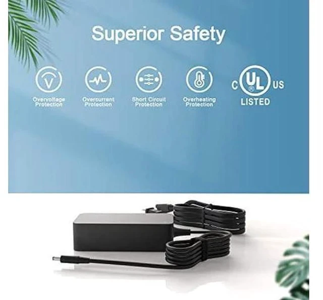 Alt view image 3 of 6 - 65W 45W AC Adapter Replacement for Dell Docking Station D1000 D3100 Ultra HD 4K Triple Display Wireless, Fit for Latitude P75F P75F001, Thunderbolt Dock TB15 K16A K16A001 Laptop Power Supply Cord