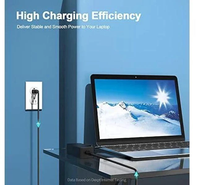 Alt view image 5 of 6 - 65W 45W AC Adapter Replacement for Dell Docking Station D1000 D3100 Ultra HD 4K Triple Display Wireless, Fit for Latitude P75F P75F001, Thunderbolt Dock TB15 K16A K16A001 Laptop Power Supply Cord