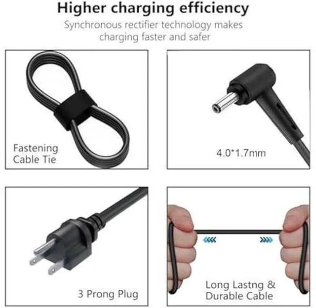 Alt view image 2 of 7 - 45W 20V 2.25A AC Adapter Charger Fit for Lenovo ADL45WCC PA-1450-55LL ADP-45DW B GX20L23044 Model Ideapad Series Laptop Power Supply Cord