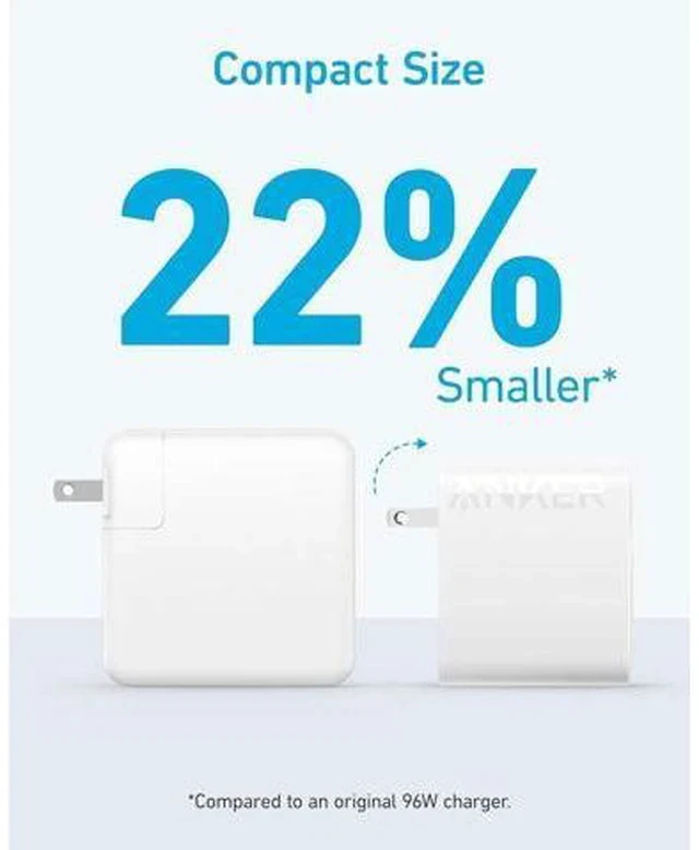 Alt view image 6 of 7 - MacBook Pro Charger Compact and Foldable 100W USB C Charger for MacBook Air Galaxy iPad Pro and More 5FT USB C Cable Included