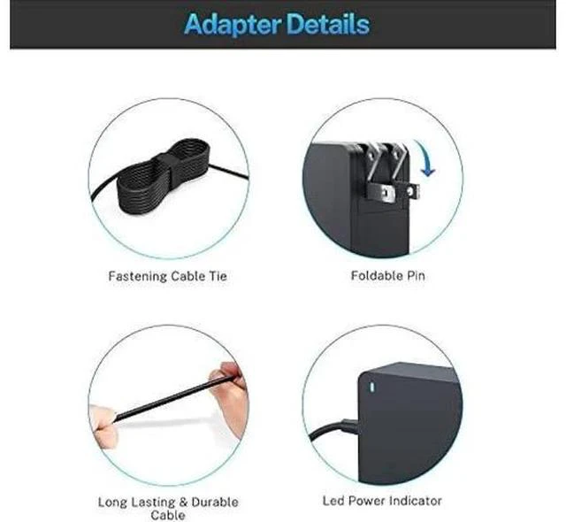 Alt view image 4 of 7 - 65W Watt USB-C AC Charger Fit for Dell Latitude 5420 5520 5320 9410 9510 7410 7210 7310 2-in-1 Type C Laptop Power Supply Cord