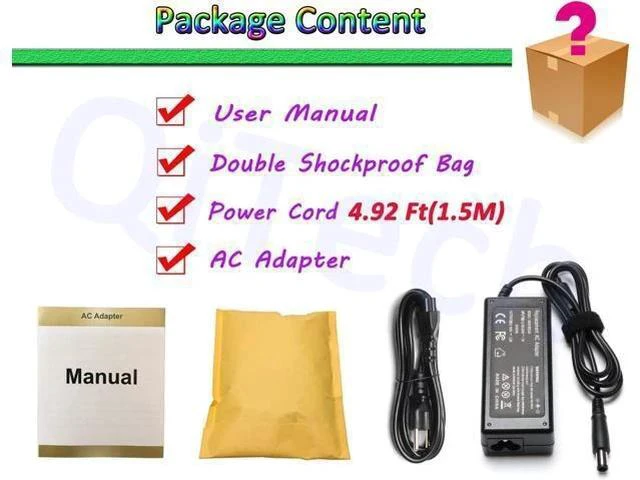 Alt view image 7 of 7 - 65W 18.5V 3.5A HP 2000 Laptop Charger Replacement for HP Pavilion DV7 DV6 G6 G7 DV5 DV4 DM4 G62 G72 AC Adapter Power Supply Cord
