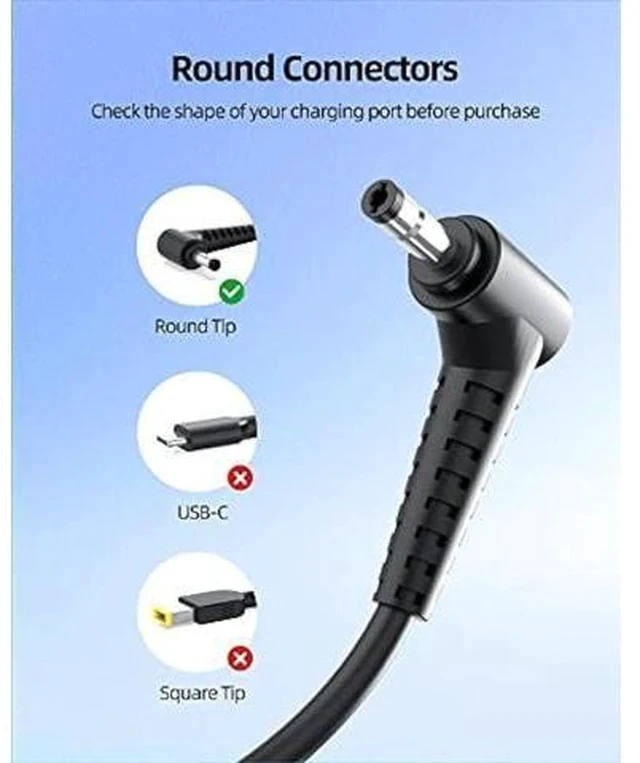 Alt view image 3 of 7 - 65W 45W AC Charger Fit for Lenovo Yoga 710 720 710S 720S 510S 520S 530S 510 520 530 Laptop Power Adapter