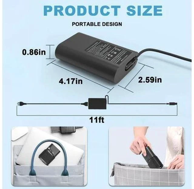 Alt view image 3 of 7 - 65W 45W USB C Laptop Charger for Latitude 5420 7420 5520 5440 5540 7440 5430 5530 7430 7330 7400 7410 5320 5450 7450 2in1 Power Cord Computer Type C AC Adapter for XPS 13 Chromebook 3100