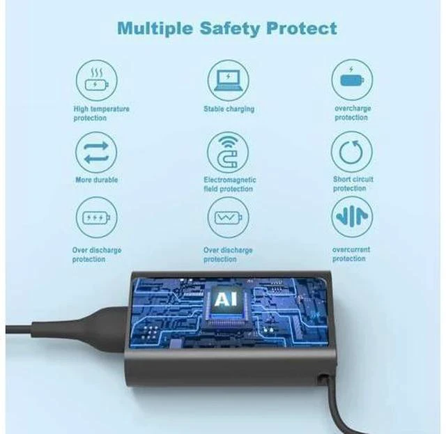 Alt view image 5 of 7 - 65W 45W USB C Laptop Charger for Latitude 5420 7420 5520 5440 5540 7440 5430 5530 7430 7330 7400 7410 5320 5450 7450 2in1 Power Cord Computer Type C AC Adapter for XPS 13 Chromebook 3100