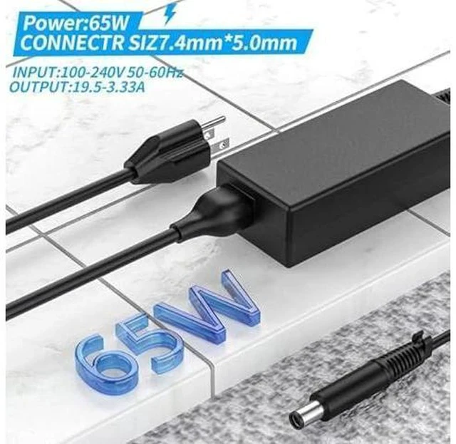Alt view image 7 of 7 - 19.5V 3.33A 65W Laptop Charger Compatible with HP G4 G6 G7 G32 G42 G56 G60 G61 G62 G71 G72 Dv3 Dv4 Dv5 Dv6 Dv7 Dm4 M6 M7 Power Adapter Supply Cord