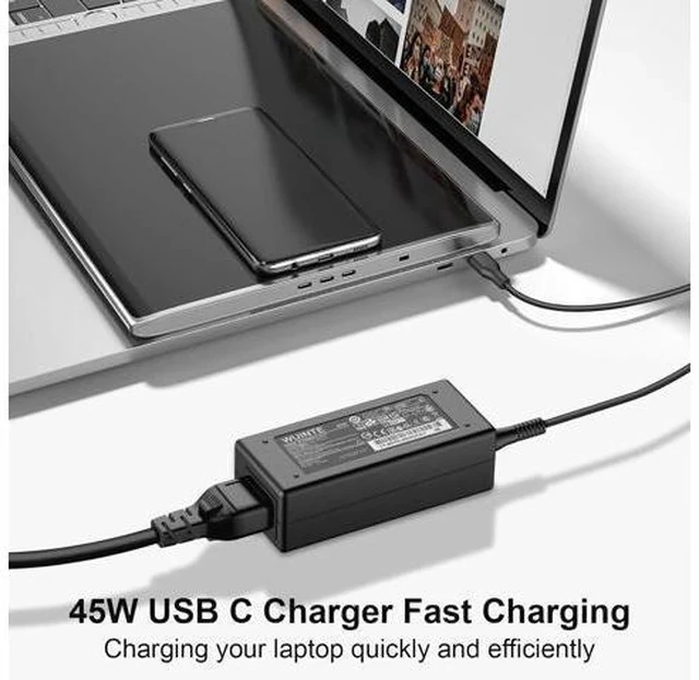 Alt view image 5 of 7 - USB C Laptop Charger Compatible with HP Google Chromebook Type C Power Cord