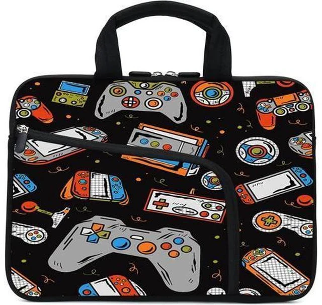 Alt view image 2 of 7 - Laptop Sleeves 14 15 15.4 15.6 Chromebook Case Notebook Sleeve PC Messenger Bag Tablet Case Neoprene Handle Sleeve for Men Women Two Pockets(Games-1)