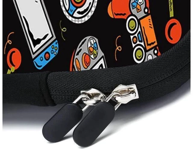 Alt view image 6 of 7 - Laptop Sleeves 14 15 15.4 15.6 Chromebook Case Notebook Sleeve PC Messenger Bag Tablet Case Neoprene Handle Sleeve for Men Women Two Pockets(Games-1)