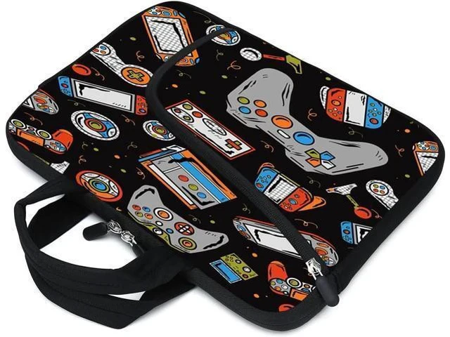 Alt view image 3 of 7 - Laptop Sleeves 14 15 15.4 15.6 Chromebook Case Notebook Sleeve PC Messenger Bag Tablet Case Neoprene Handle Sleeve for Men Women Two Pockets(Games-1)