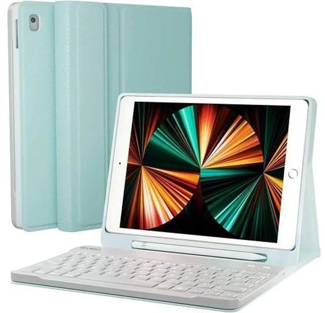 Alt view image 5 of 7 - EVEO iPad Case With Keyboard 10.2'' - iPad 9th Generation Case With Keyboard (2021) - for iPad Case 9th Generation/8th Gen/7th iPad keyboard case 9th generation iPad case, Built-in Pencil Holder-Green