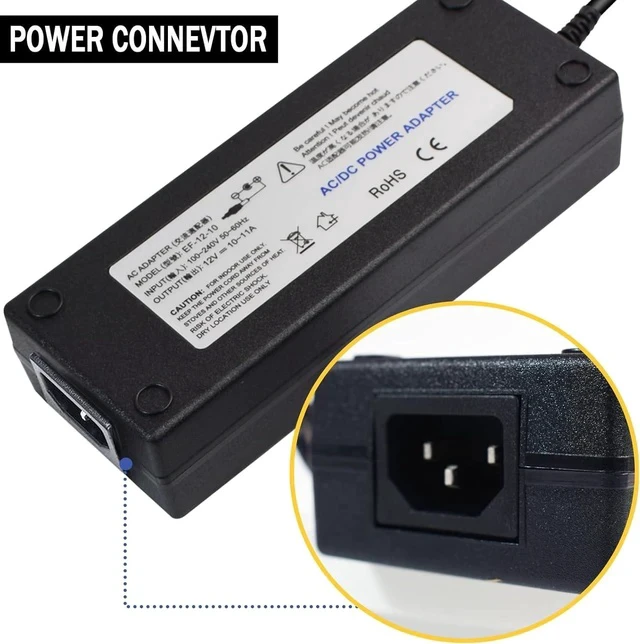 Alt view image 3 of 7 - AC to DC Converter 12V 10A 120W Power Supply 110V-220V to DC 12 Volt Transformer Cigarette Lighter Socket Power Adapter for Air Compressor Car Refrige