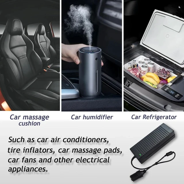Alt view image 6 of 7 - AC to DC Converter 12V 10A 120W Power Supply 110V-220V to DC 12 Volt Transformer Cigarette Lighter Socket Power Adapter for Air Compressor Car Refrige