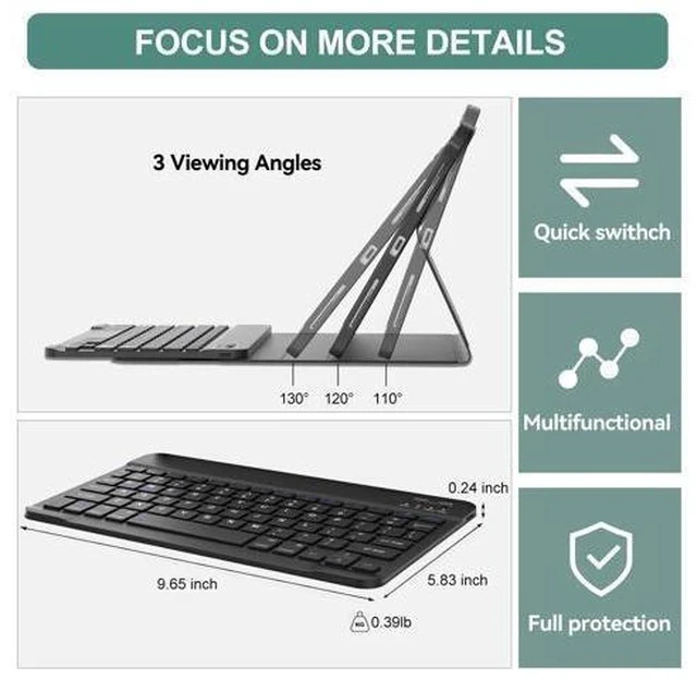 Alt view image 5 of 5 - iPad Pro 11 inch Case 2024 Keyboard - Detachable Keyboard Case for iPad Pro 11'' M4 - Smart Folio Case for iPad 11 Keyboard with Pencil Holder - Auto Wake/Sleep Pro 11-inch Keyboard Case - Black