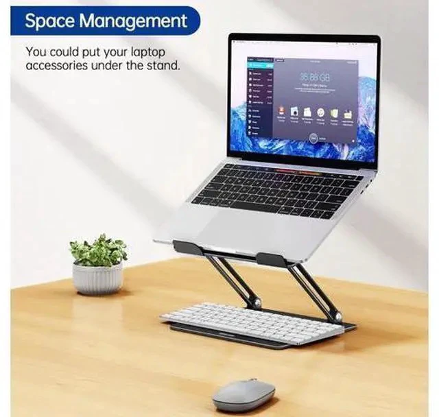 Alt view image 6 of 7 - LS10 Aluminum Laptop Stand Ergonomic Adjustable Notebook Tablet Stand Computer Holder Compatible with Air Pro HP More 10-14 Laptops Black