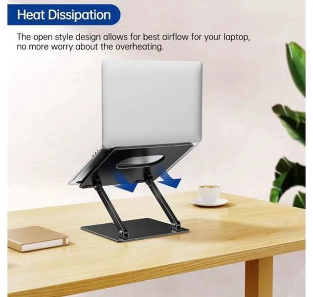 Alt view image 5 of 7 - LS10 Aluminum Laptop Stand Ergonomic Adjustable Notebook Tablet Stand Computer Holder Compatible with Air Pro HP More 10-14 Laptops Black