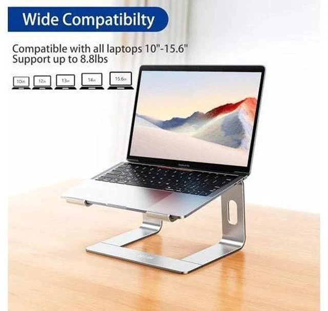 Alt view image 3 of 7 - LS03 Aluminum Laptop Stand Ergonomic Detachable Computer Stand Notebook Riser Compatible with Air Pro HP More 10-15.6 Laptops Silver