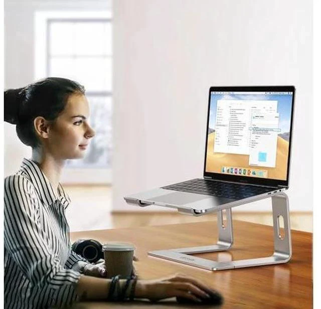 Alt view image 7 of 7 - LS03 Aluminum Laptop Stand Ergonomic Detachable Computer Stand Notebook Riser Compatible with Air Pro HP More 10-15.6 Laptops Silver