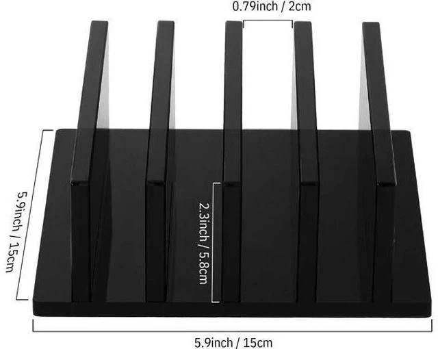 Alt view image 2 of 7 - 1 Piece 4-Compartment Acrylic Vertical Laptop Stand Can Accommodate with a Thickness of Less Than 2 cm Fits Most Laptop (Black)