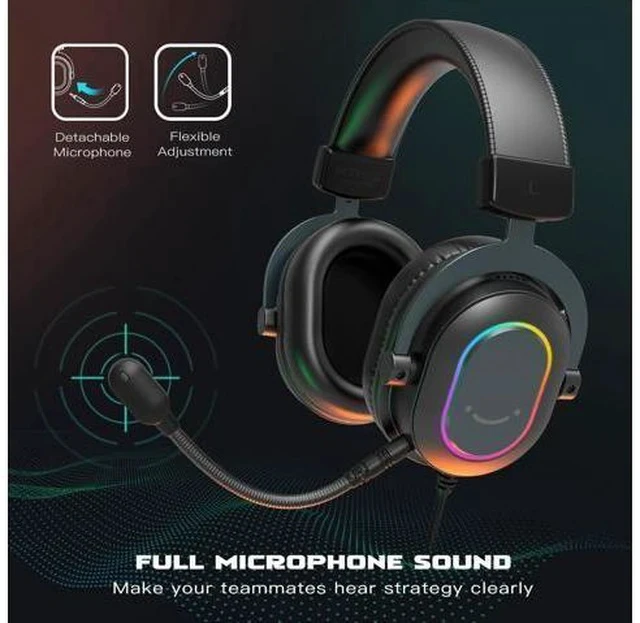 Alt view image 4 of 7 - FIFINE Gaming Headset for PC-Wired Headphones with Microphone-7.1 Surround Sound Computer USB Headset for Laptop, Streaming Headphones on PS4/PS5, with EQ Mode, RGB, Soft Ear Pads - AmpliGame H6
