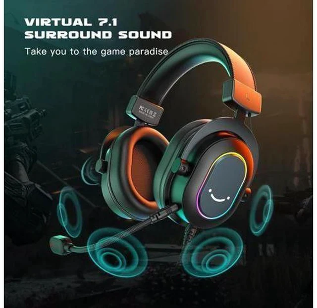 Alt view image 7 of 7 - FIFINE Gaming Headset for PC-Wired Headphones with Microphone-7.1 Surround Sound Computer USB Headset for Laptop, Streaming Headphones on PS4/PS5, with EQ Mode, RGB, Soft Ear Pads - AmpliGame H6