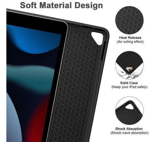 Alt view image 4 of 7 - Compatible for iPad 9th 8th 7th Generation Keyboard Case 10.2inch for iPad Air 3 Case with Keyboard, Bluetooth Keyboard for iPad Pro 10.5 3rd Gen, Slim Leather Cover for iPad 2021/2020/2019 Black