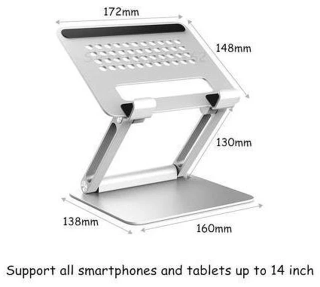 Alt view image 5 of 5 - Adjustable Tablet Stand Aluminum Alloy Tablets Holder Desktop Hands Tablet Stand Dual Axis Design