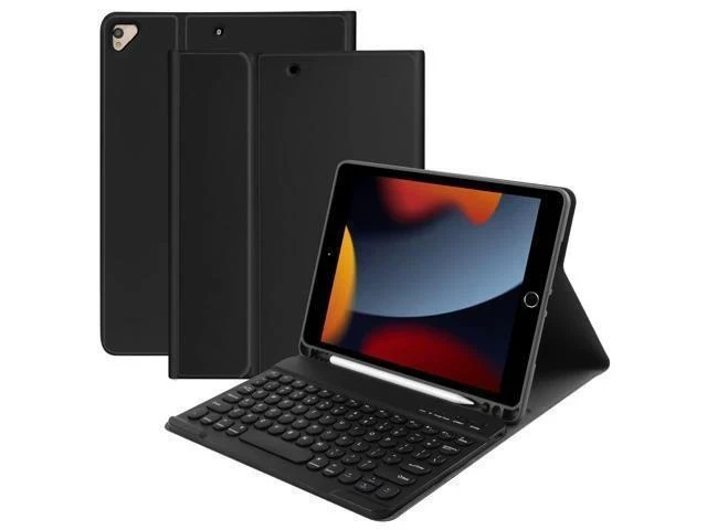 Alt view image 6 of 7 - Compatible for iPad 9th 8th 7th Generation Keyboard Case 10.2inch for iPad Air 3 Case with Keyboard, Bluetooth Keyboard for iPad Pro 10.5 3rd Gen, Slim Leather Cover for iPad 2021/2020/2019 Black