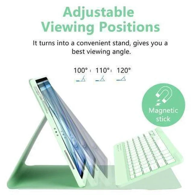 Alt view image 4 of 7 - MMK For iPad Air 13 inch (M2) 2024 & For iPad Pro 12.9 Case with Keyboard, Keyboard case for iPad Pro 12.9 inch 6th 5th & iPad Air 13 inch, Backlit Bluetooth Wireless Keyboard with Pencil Holder,Green