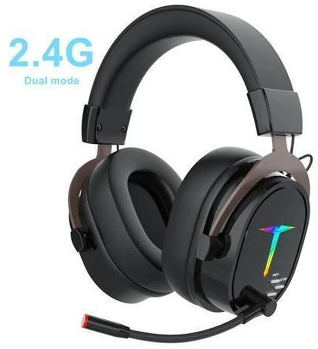 Alt view image 6 of 7 - SAMA G1000 Gaming Headphone 2.4G Bluetooth Wireless Noise Cancelling Surround Sound RGB Headset Detachable Microphone Ear Headphones For PS4 PC XBOX PS5 Black