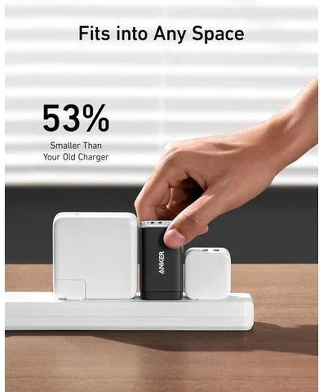 Alt view image 4 of 7 - USB C Charger (Nano 65W) PPS 3-Port Fast Compact Foldable USB C Charger Block for MacBook iPad Pro Galaxy S24 iPhone 16 / 15 and more series