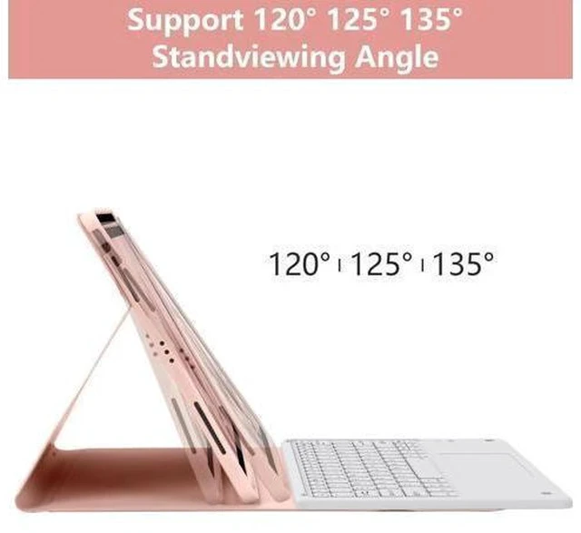 Alt view image 5 of 5 - BQSS Keyboard Case for iPad Air 13 inch(M2) 2024 Case with Keyboard for iPad Pro 12.9 inch 6th Gen 2022/5th Gen Keyboard Cover Detachable Backlit Wireless Keyboard Case Pencil Holder (Pink)