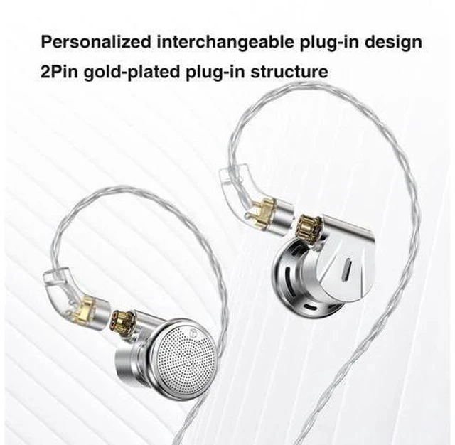 Alt view image 6 of 7 - EMX Earphone New Flagship HiFi Flat Earbuds Brylium-Plated Diaphragm 14.2mm Dynamic Earbuds with Interchangeable Plugs
