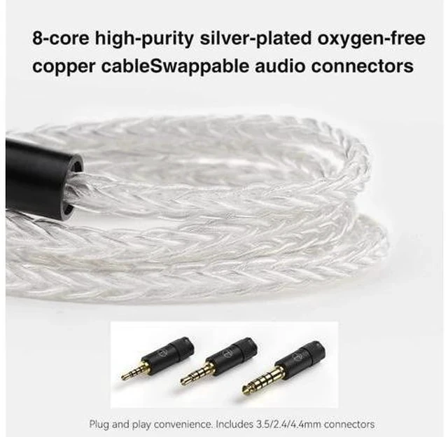 Alt view image 7 of 7 - EMX Earphone New Flagship HiFi Flat Earbuds Brylium-Plated Diaphragm 14.2mm Dynamic Earbuds with Interchangeable Plugs