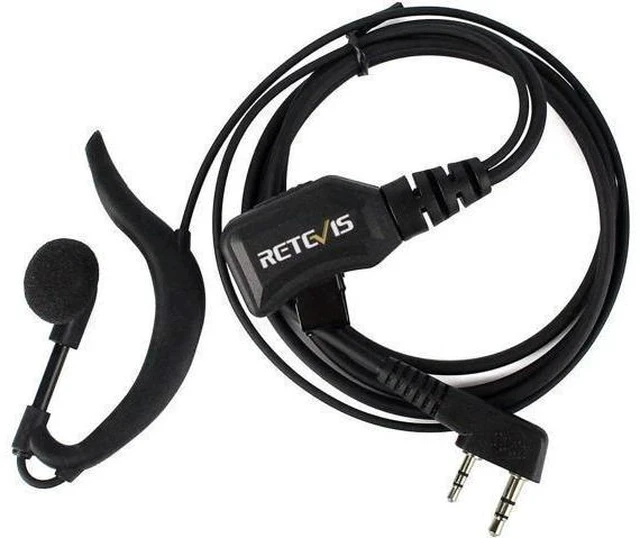 Alt view image 2 of 7 - Retevis Walkie Talkie Earpiece with Mic G Shape 2 Pin Adjustable Volume Headset Compatible with Retevis H-777 RT22 RT21 Baofeng UV-5R 888S 2 Way Radio(10 Pack)