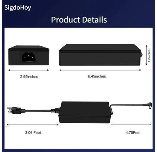 Alt view image 5 of 7 - SigdoHoy 180W Charger Compatible with Asus Rog Zephyrus G14 GA401 G15 GA502,Tuf Gaming F15 F17 A15 A17 FX505, Zenbook Pro 14 Duo Laptop