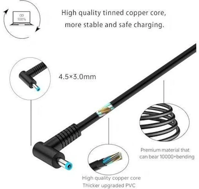 Alt view image 4 of 7 - 65W 19.5V 3.33A Charger Compatible with HP Probook 440 450 G10 G8 213349-109 L25298-001 710412-001 Laptop Power Adapter