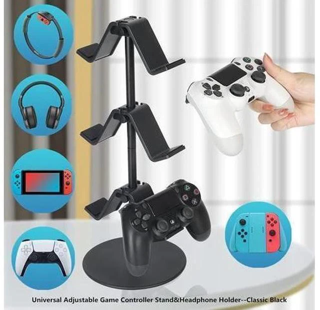 Alt view image 4 of 7 - KELJUN Controller Stand 3 Tier,Headphone Holder, Multi Adjustable Game Controller Headset Hanger for All Universal Gaming PC Accessories, Xbox PS4 PS5 Nintendo Switch(Smart Black)